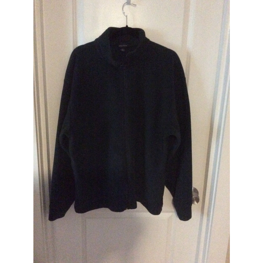 Men's Nautica Black Full-Zip Fleece Sweater XXL